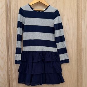 Mini Boden Navy and Gray Striped Dress